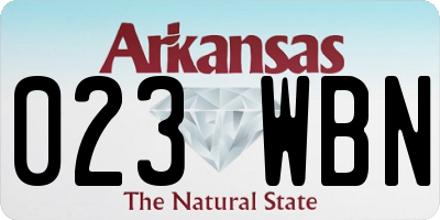 AR license plate 023WBN