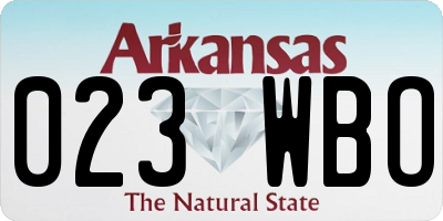 AR license plate 023WBO