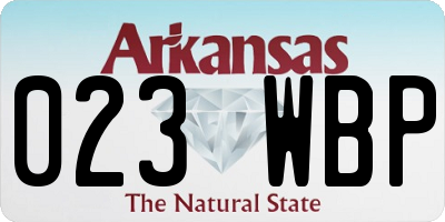 AR license plate 023WBP