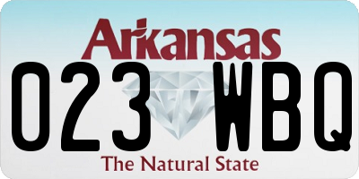 AR license plate 023WBQ