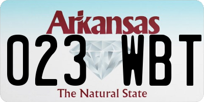 AR license plate 023WBT
