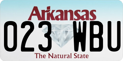 AR license plate 023WBU