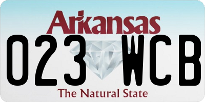 AR license plate 023WCB