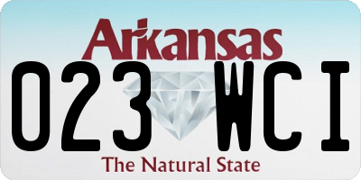 AR license plate 023WCI