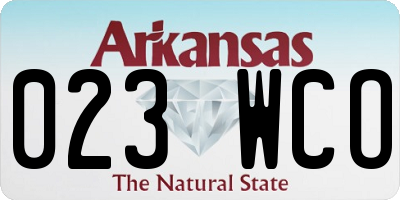 AR license plate 023WCO