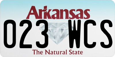 AR license plate 023WCS