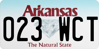 AR license plate 023WCT