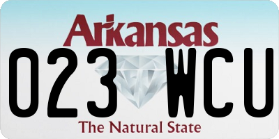 AR license plate 023WCU