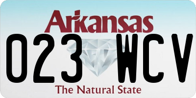 AR license plate 023WCV