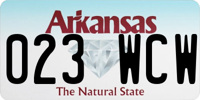 AR license plate 023WCW