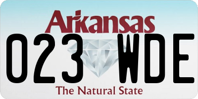 AR license plate 023WDE