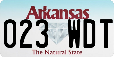 AR license plate 023WDT