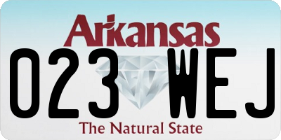 AR license plate 023WEJ