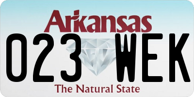 AR license plate 023WEK