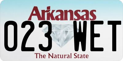AR license plate 023WET
