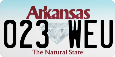 AR license plate 023WEU