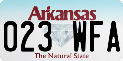 AR license plate 023WFA