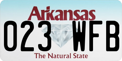 AR license plate 023WFB