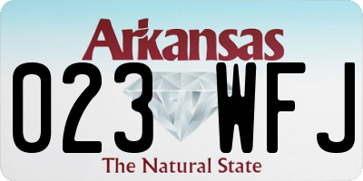 AR license plate 023WFJ
