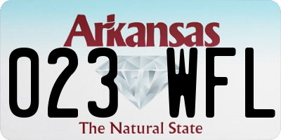 AR license plate 023WFL