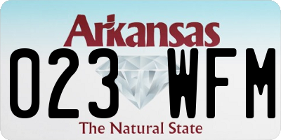 AR license plate 023WFM