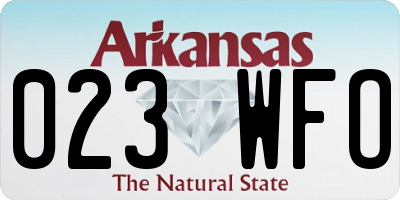 AR license plate 023WFO