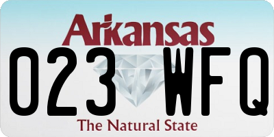 AR license plate 023WFQ