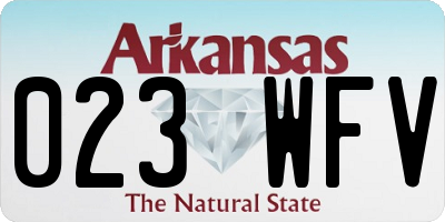 AR license plate 023WFV