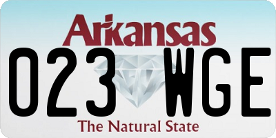AR license plate 023WGE