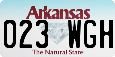 AR license plate 023WGH