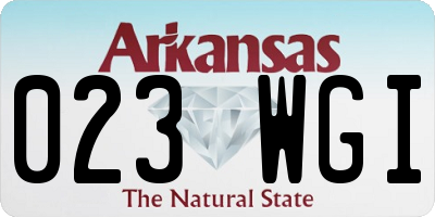 AR license plate 023WGI