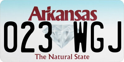 AR license plate 023WGJ