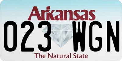 AR license plate 023WGN