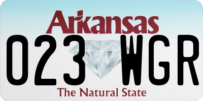 AR license plate 023WGR