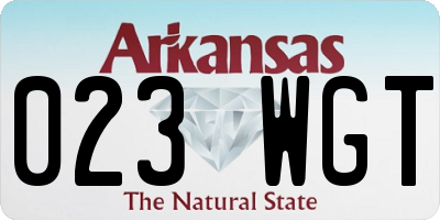 AR license plate 023WGT