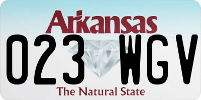 AR license plate 023WGV