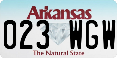 AR license plate 023WGW