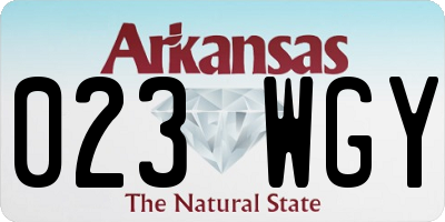AR license plate 023WGY