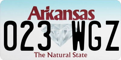 AR license plate 023WGZ