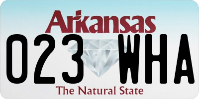 AR license plate 023WHA
