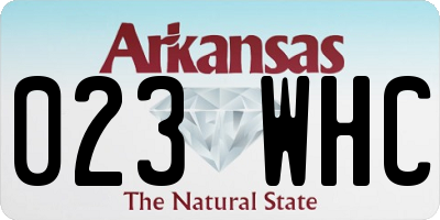 AR license plate 023WHC