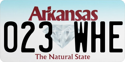 AR license plate 023WHE