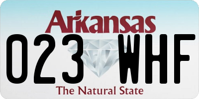 AR license plate 023WHF