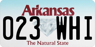 AR license plate 023WHI