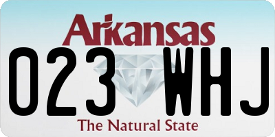 AR license plate 023WHJ