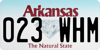 AR license plate 023WHM