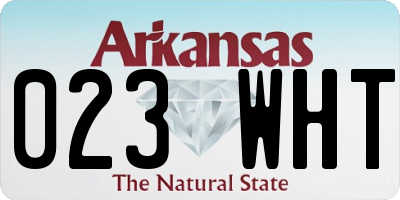 AR license plate 023WHT