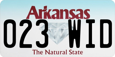 AR license plate 023WID