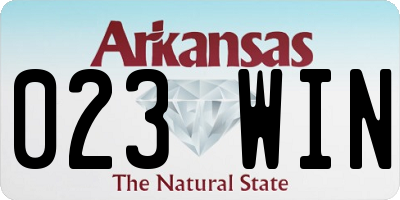 AR license plate 023WIN