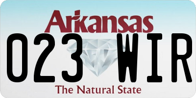 AR license plate 023WIR